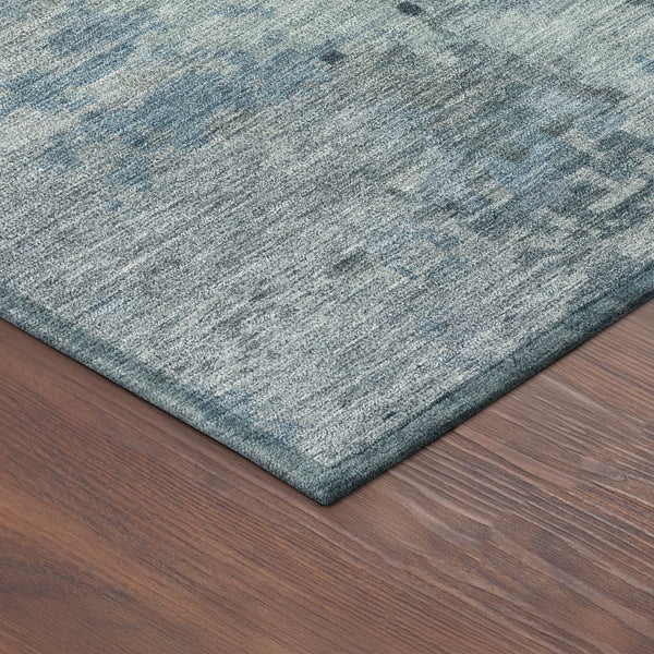 HomeRoots 10' Blue and Gray Abstract Washable Area Rug – Durable Indoor-Outdoor Design for Modern Spaces 688818