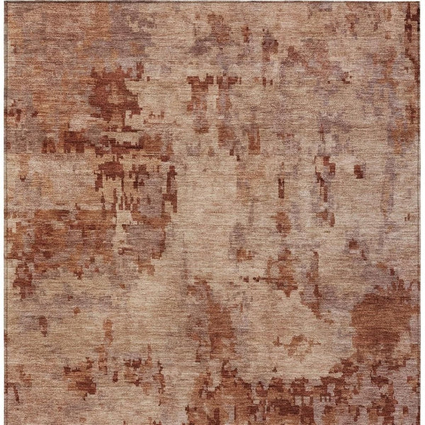 HomeRoots 5' X 8' Copper and Coral Abstract Area Rug - Durable, Washable, Stylish for Indoor & Outdoor Use 688820