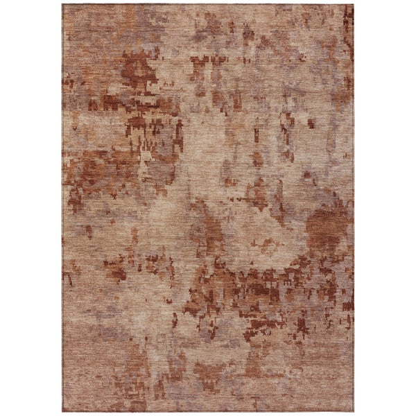 HomeRoots 5' X 8' Copper and Coral Abstract Area Rug - Durable, Washable, Stylish for Indoor & Outdoor Use 688820