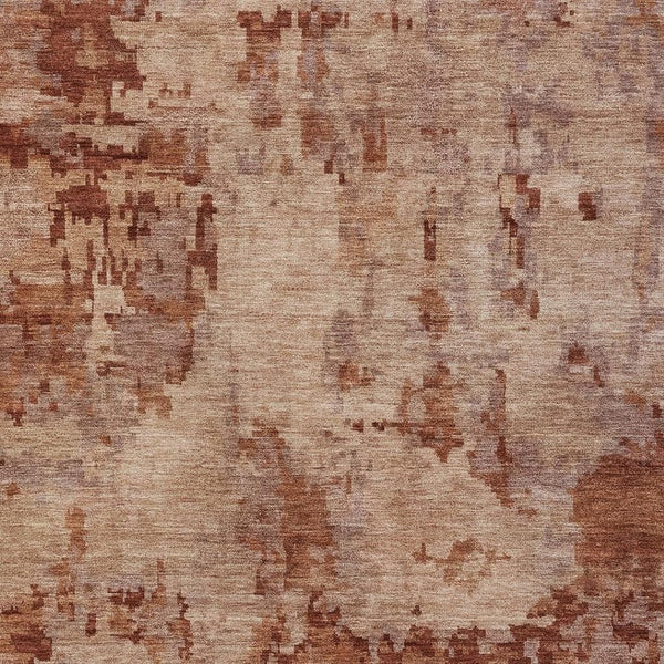 HomeRoots 8' x 10' Abstract Copper and Coral Washable Area Rug – Durable, Stylish, Indoor/Outdoor Versatility! 688822