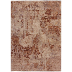 HomeRoots 8' x 10' Abstract Copper and Coral Washable Area Rug – Durable, Stylish, Indoor/Outdoor Versatility! 688822