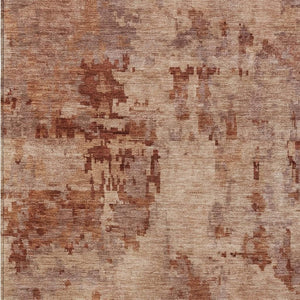 HomeRoots 9' Copper and Coral Abstract Area Rug - Stylish, Washable, Indoor/Outdoor, Durable for Busy Homes 688823