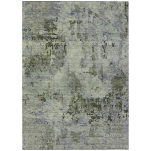 HomeRoots 5' X 8' Green and Gray Abstract Area Rug - Washable, Durable, Indoor/Outdoor, Pet-Friendly Design! 688826