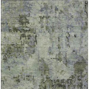 HomeRoots 8' X 10' Green and Gray Abstract Area Rug - Modern, Washable Design for Indoor & Outdoor Spaces! 688828
