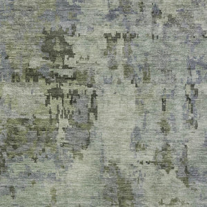 HomeRoots 10' Green and Gray Abstract Washable Area Rug - Durable Indoor/Outdoor Design for Modern Spaces 688830