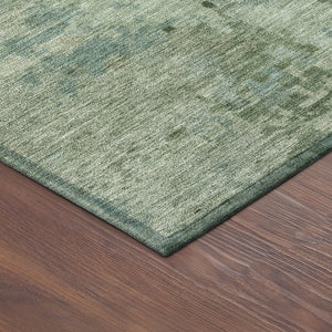 HomeRoots 8' Sage and Teal Blue Round Abstract Area Rug - Washable, Durable, Stylish for Indoor & Outdoor Spaces 688833