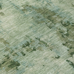 HomeRoots 8' Sage and Teal Blue Round Abstract Area Rug - Washable, Durable, Stylish for Indoor & Outdoor Spaces 688833