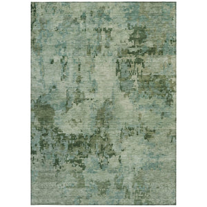 HomeRoots 8' X 10' Sage and Teal Blue Abstract Washable Area Rug – Stylish, Durable, Indoor/Outdoor Versatile Decor 688834