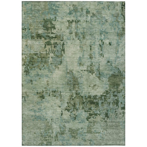 HomeRoots 8' X 10' Sage and Teal Blue Abstract Washable Area Rug – Stylish, Durable, Indoor/Outdoor Versatile Decor 688834
