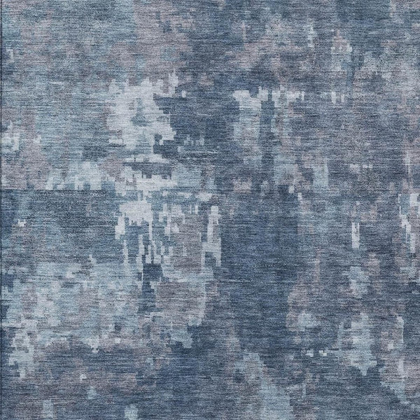 HomeRoots 5' X 8' Abstract Blue and Ivory Area Rug - Versatile, Washable, Stain-Resistant for Indoor/Outdoor Use 688838