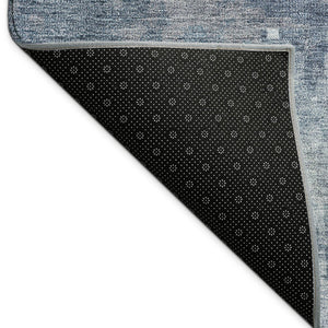HomeRoots 5' X 8' Abstract Blue and Ivory Area Rug - Versatile, Washable, Stain-Resistant for Indoor/Outdoor Use 688838
