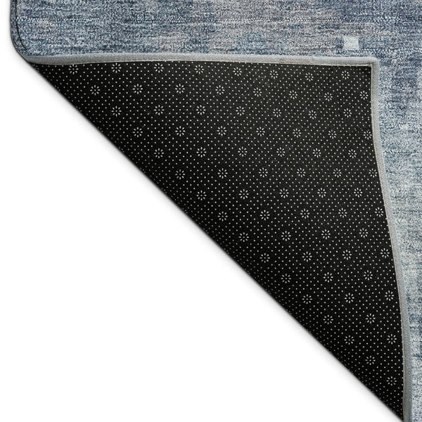 HomeRoots 5' X 8' Abstract Blue and Ivory Area Rug - Versatile, Washable, Stain-Resistant for Indoor/Outdoor Use 688838