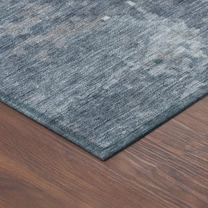 HomeRoots 8' Round Blue and Ivory Abstract Indoor Outdoor Area Rug – Stylish, Durable, Washable, Versatile Design 688839