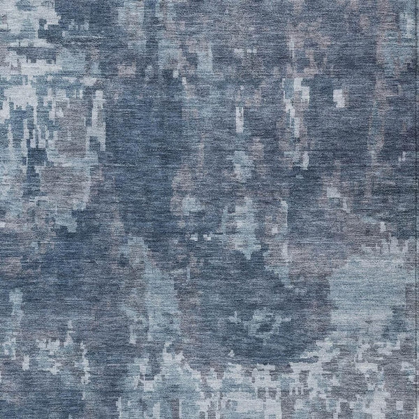 HomeRoots 9' X 12' Blue And Ivory Abstract Area Rug – Durable, Washable Design for Indoor & Outdoor Style! 688841