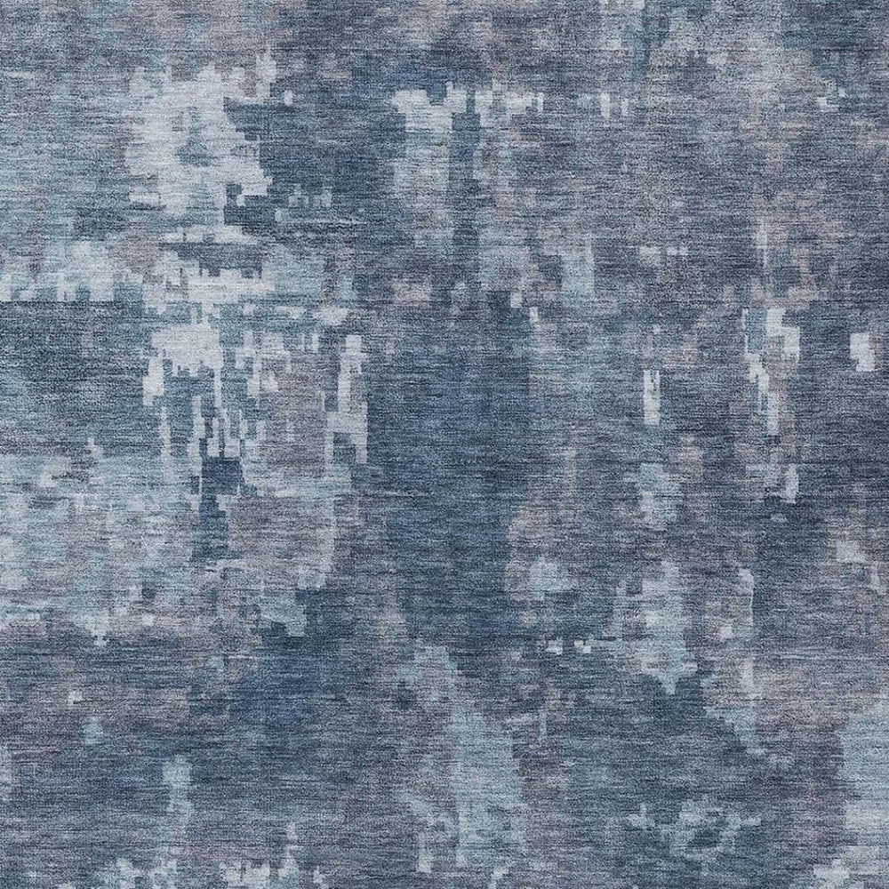 HomeRoots 10' Blue and Ivory Abstract Washable Area Rug - Stylish, Durable for Indoor/Outdoor High-Traffic Use 688842