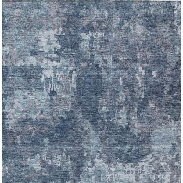 HomeRoots 10' Blue and Ivory Abstract Washable Area Rug - Stylish, Durable for Indoor/Outdoor High-Traffic Use 688842