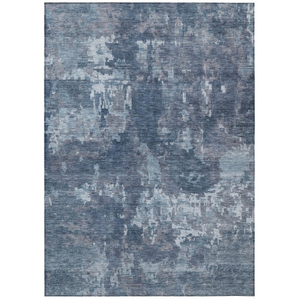 HomeRoots 10' Blue and Ivory Abstract Washable Area Rug - Stylish, Durable for Indoor/Outdoor High-Traffic Use 688842