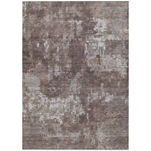 HomeRoots 8' X 10' Brown And Ivory Abstract Area Rug - Stylish, Washable, Versatile for Indoors and Outdoors! 688846