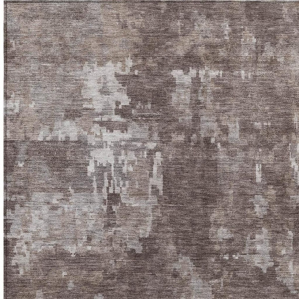HomeRoots 8' X 10' Brown And Ivory Abstract Area Rug - Stylish, Washable, Versatile for Indoors and Outdoors! 688846