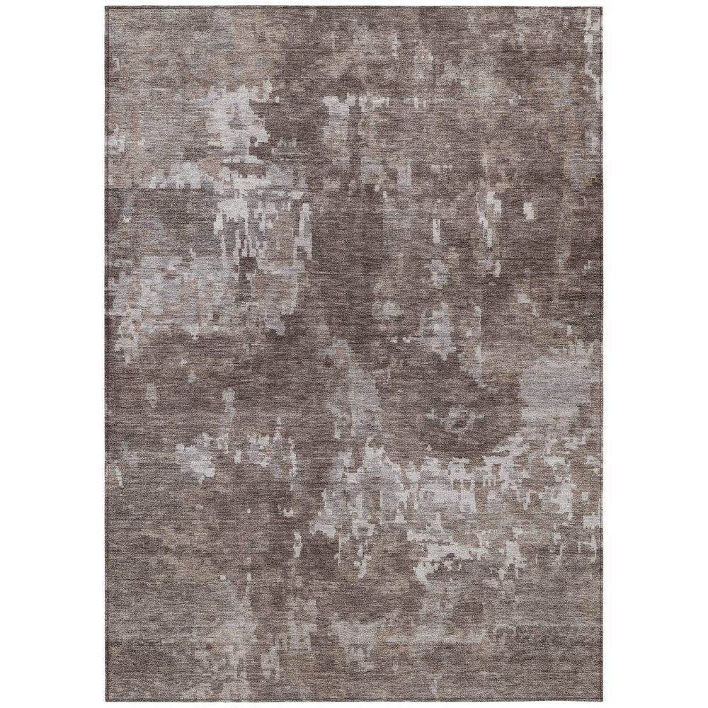 HomeRoots 9' X 12' Stylish Brown & Ivory Abstract Indoor/Outdoor Area Rug - Durable, Washable & Versatile Design 688847