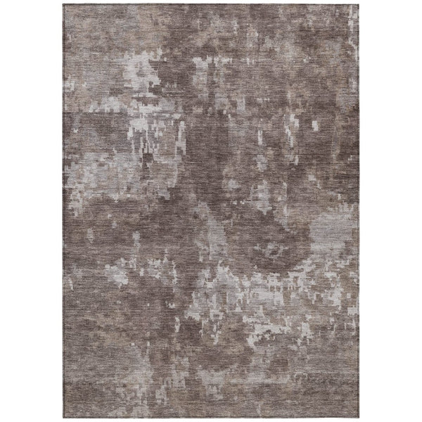 HomeRoots 9' X 12' Stylish Brown & Ivory Abstract Indoor/Outdoor Area Rug - Durable, Washable & Versatile Design 688847