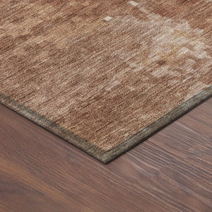 HomeRoots 8' X 10' Stylish Copper and Ivory Abstract Area Rug - Washable, Durable, Indoor-Outdoor Versatility! 688852