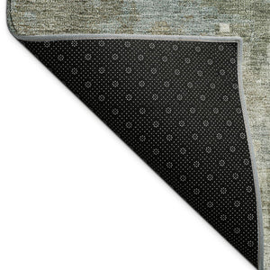 HomeRoots 8' X 10' Fern Green & Beige Abstract Area Rug - Stylish, Washable, Indoor/Outdoor Durability for All Spaces 688858