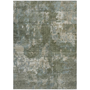 HomeRoots 9' X 12' Fern Green and Beige Abstract Area Rug - Stylish, Washable, Durable for Indoor & Outdoor Use 688859