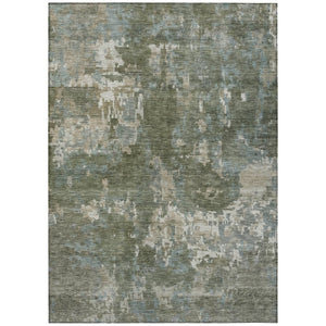 HomeRoots 9' X 12' Fern Green and Beige Abstract Area Rug - Stylish, Washable, Durable for Indoor & Outdoor Use 688859