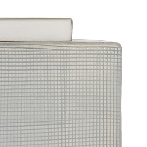 Chelsea House Huntington Textured Ceramic Table Lamp With Natural Linen Rectangular Shade, Polished Nickel Accents, Compact Design 68886