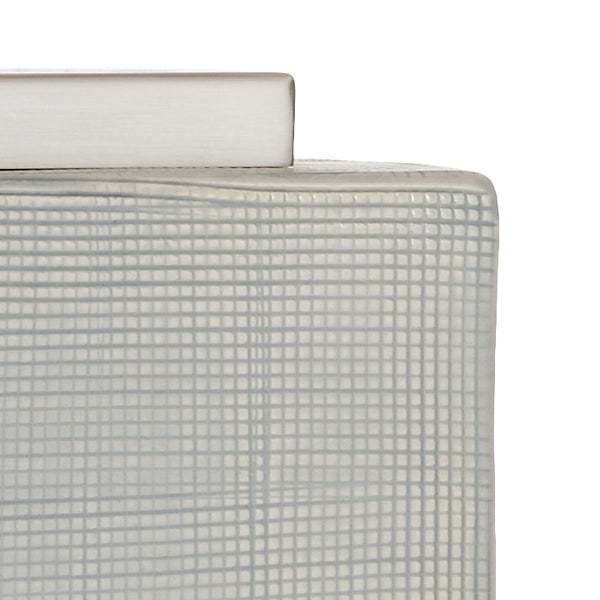 Chelsea House Huntington Textured Ceramic Table Lamp With Natural Linen Rectangular Shade, Polished Nickel Accents, Compact Design 68886