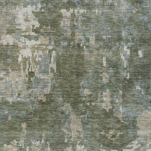 HomeRoots 10' Contemporary Fern Green and Beige Abstract Washable Area Rug for Indoor/Outdoor Spaces 688860