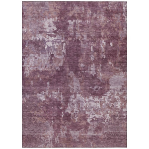 HomeRoots 5' Stylish Merlot and Gray Abstract Area Rug – Washable, Durable, Indoor/Outdoor, Modern Design 688862