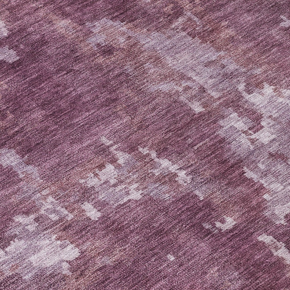 HomeRoots 5' Stylish Merlot and Gray Abstract Area Rug – Washable, Durable, Indoor/Outdoor, Modern Design 688862
