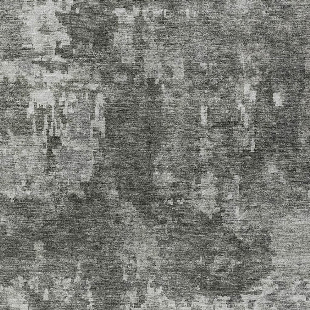 HomeRoots 5' X 8' Abstract Pewter & Ivory Washable Rug - Stylish Indoor/Outdoor Design, Durable & Easy Care 688868