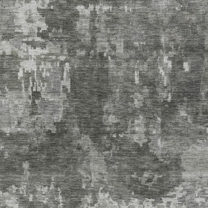 HomeRoots 5' X 8' Abstract Pewter & Ivory Washable Rug - Stylish Indoor/Outdoor Design, Durable & Easy Care 688868