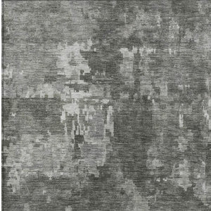 HomeRoots 8' X 10' Contemporary Pewter Ivory Abstract Area Rug - Washable, Durable, Indoor/Outdoor Versatile Design 688870