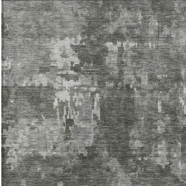 HomeRoots 8' X 10' Contemporary Pewter Ivory Abstract Area Rug - Washable, Durable, Indoor/Outdoor Versatile Design 688870