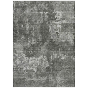 HomeRoots 9' X 12' Washable Pewter and Ivory Abstract Area Rug - Durable Indoor/Outdoor Style for Any Space! 688871