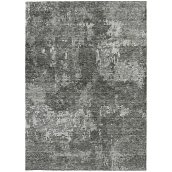 HomeRoots 9' X 12' Washable Pewter and Ivory Abstract Area Rug - Durable Indoor/Outdoor Style for Any Space! 688871