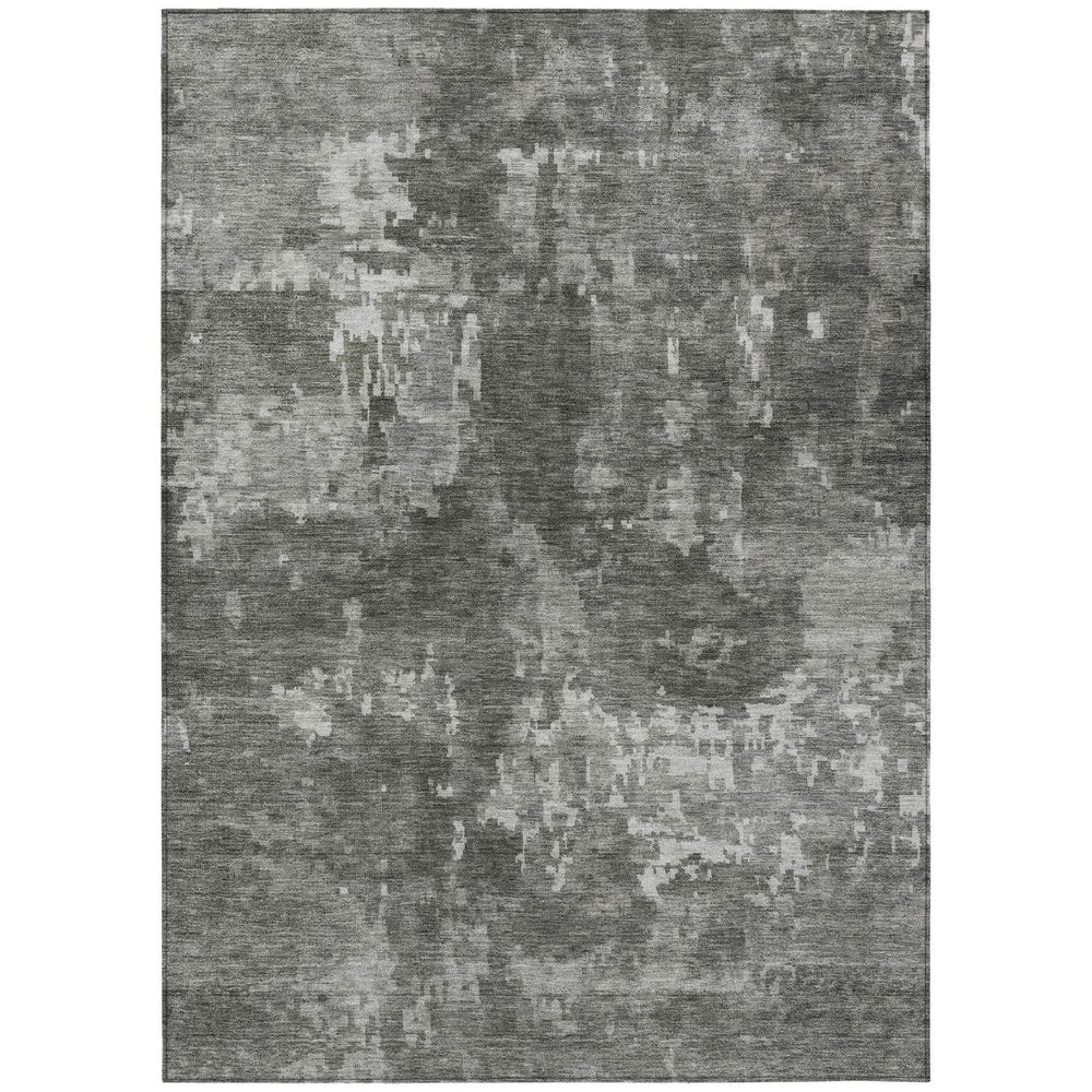 HomeRoots 9' X 12' Washable Pewter and Ivory Abstract Area Rug - Durable Indoor/Outdoor Style for Any Space! 688871