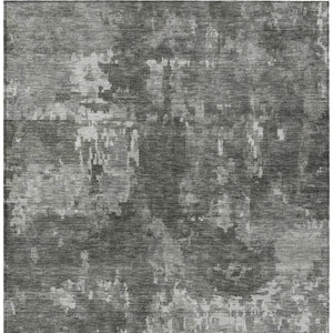 HomeRoots 10' X 14' Modern Pewter and Ivory Abstract Washable Area Rug for Indoor & Outdoor Spaces, Durable & Stylish 688872