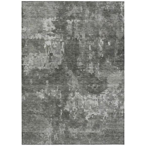 HomeRoots 10' X 14' Modern Pewter and Ivory Abstract Washable Area Rug for Indoor & Outdoor Spaces, Durable & Stylish 688872
