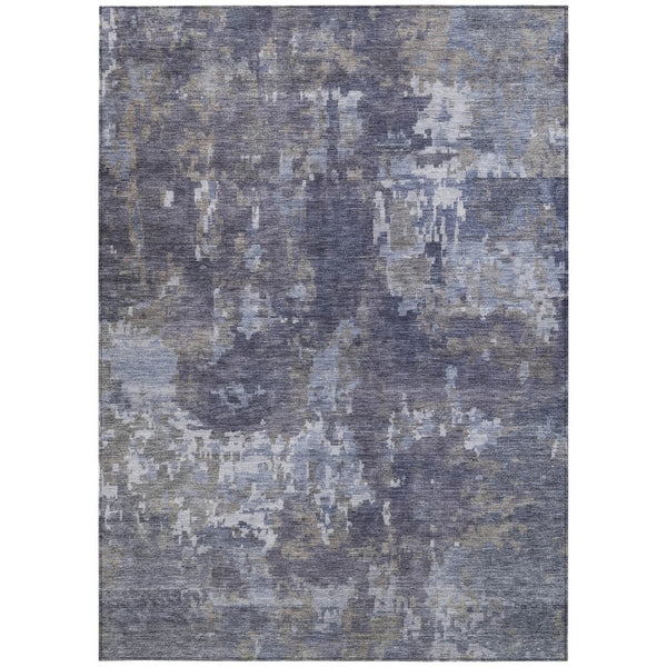 HomeRoots 5' X 8' Abstract Plum and Ivory Washable Area Rug - Stylish, Durable, Indoor/Outdoor Versatility! 688874