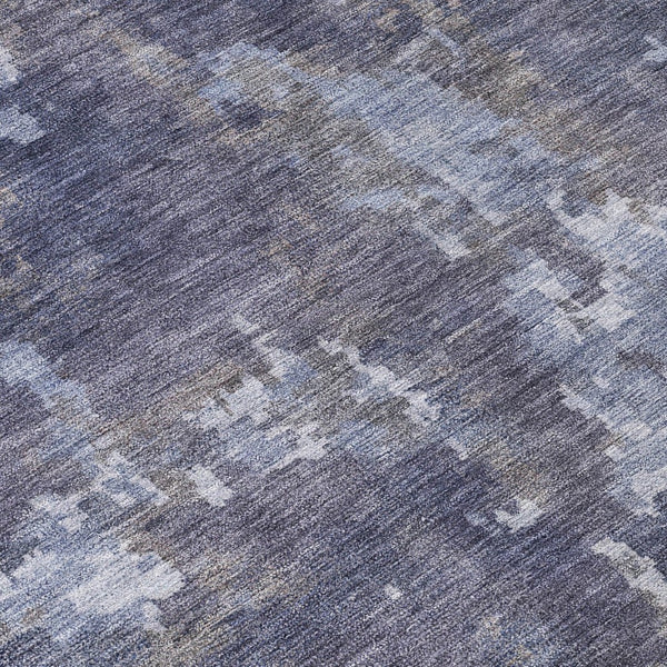 HomeRoots 8' Plum and Ivory Round Abstract Area Rug - Stylish, Washable, Indoor/Outdoor, Pet-Friendly Design 688875