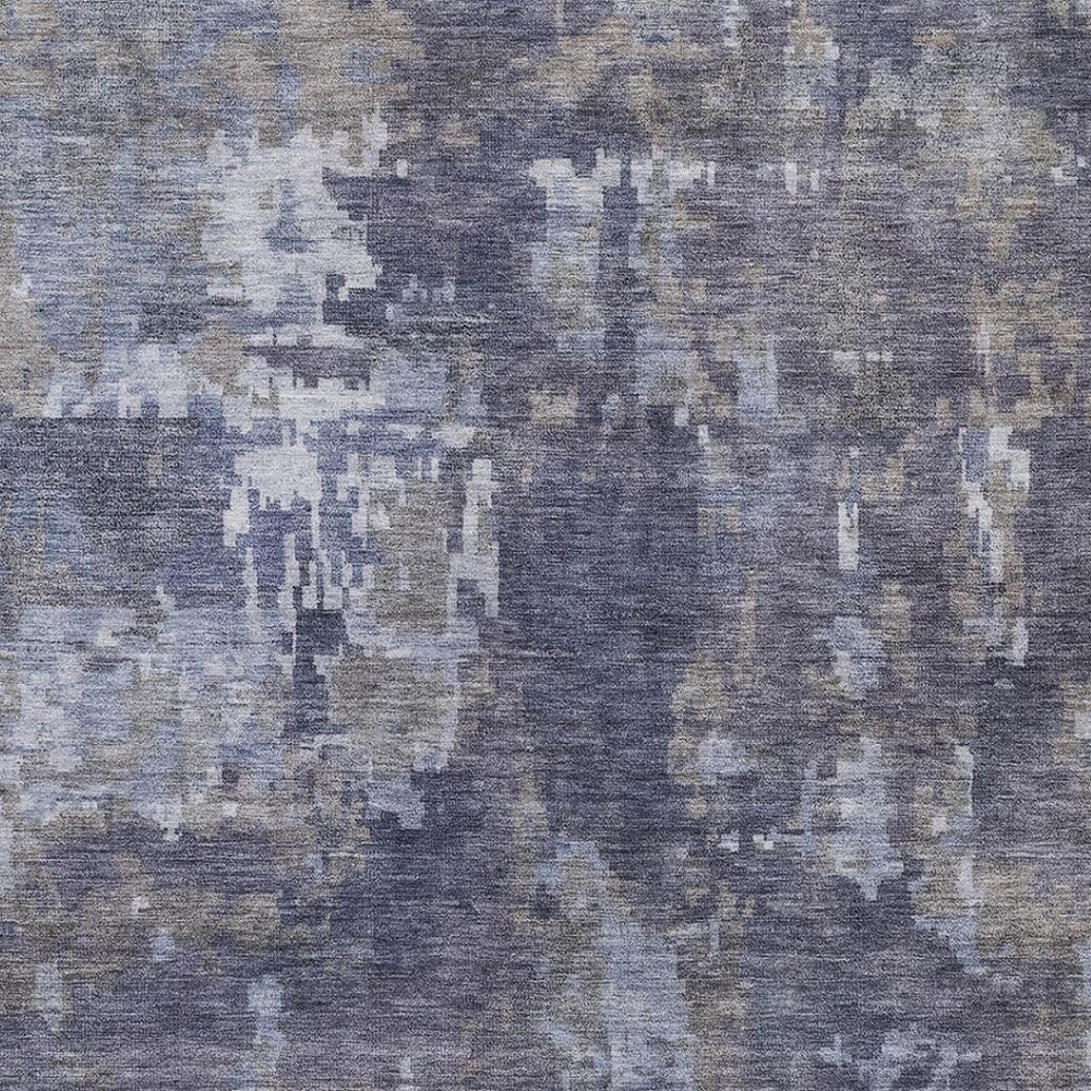 HomeRoots 8' X 10' Stylish Plum and Ivory Abstract Washable Area Rug for Indoor/Outdoor Living Spaces 688876