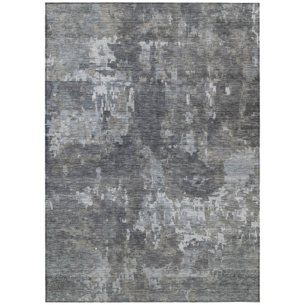 HomeRoots 5' Taupe and Beige Abstract Washable Area Rug - Stylish, Durable, Indoor/Outdoor Versatile Design! 688880