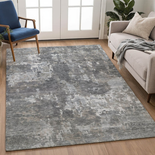 HomeRoots 9' X 12' Taupe and Beige Abstract Area Rug - Stylish, Washable Indoor/Outdoor Decor for Any Space 688883