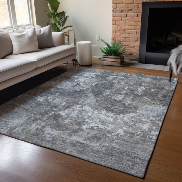 HomeRoots 9' X 12' Taupe and Beige Abstract Area Rug - Stylish, Washable Indoor/Outdoor Decor for Any Space 688883