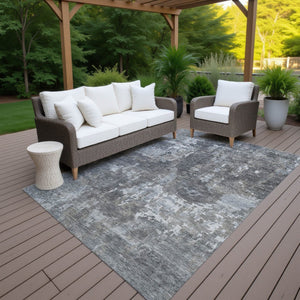 HomeRoots 9' X 12' Taupe and Beige Abstract Area Rug - Stylish, Washable Indoor/Outdoor Decor for Any Space 688883